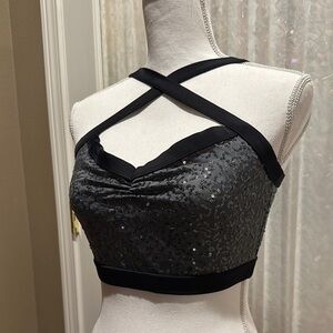 Dance Costume Black Sequin Women's Intimate Top